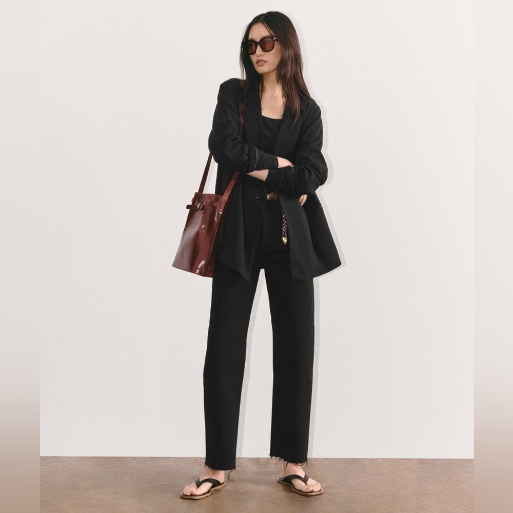 EVERLANE The Way High Jean in Coal Size 30 Short Raw Hem NWT